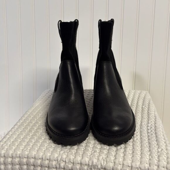 LOGO by Lori Goldstein Women Moto Booties Brandi Size US 8M Black Leather - Picture 4 of 8